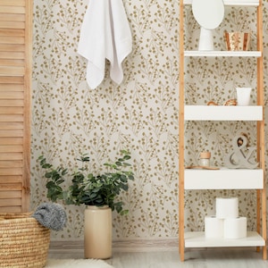 Delicate Florals and Botanicals Wallpaper - Custom Color Floral Pattern Peel and Stick Removable Wallpaper - Self Adhesive Mural - 364