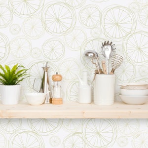 Skandinavische Orangen Tapete - Orangen und Zitronen abnehmbare Tapete custom Color Modern Fruit - Selbstklebendes Wandbild - 086