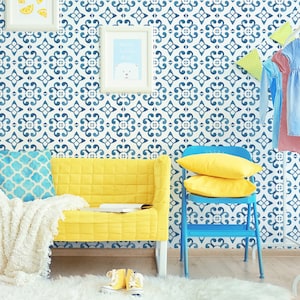Mosaic Tiles Wallpaper Hand Painted Mosaic and Tiles Peel and Stick