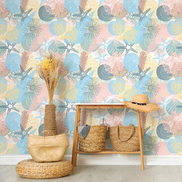 Removable Wallpaper Coral Sea Etsy