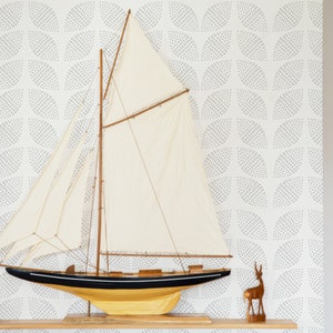 Grey Herringbone Wallpaper - Geometric Dotted Petal Pattern Peel and Stick Removable Wallpaper Custom Color Self Adhesive Mural - 080