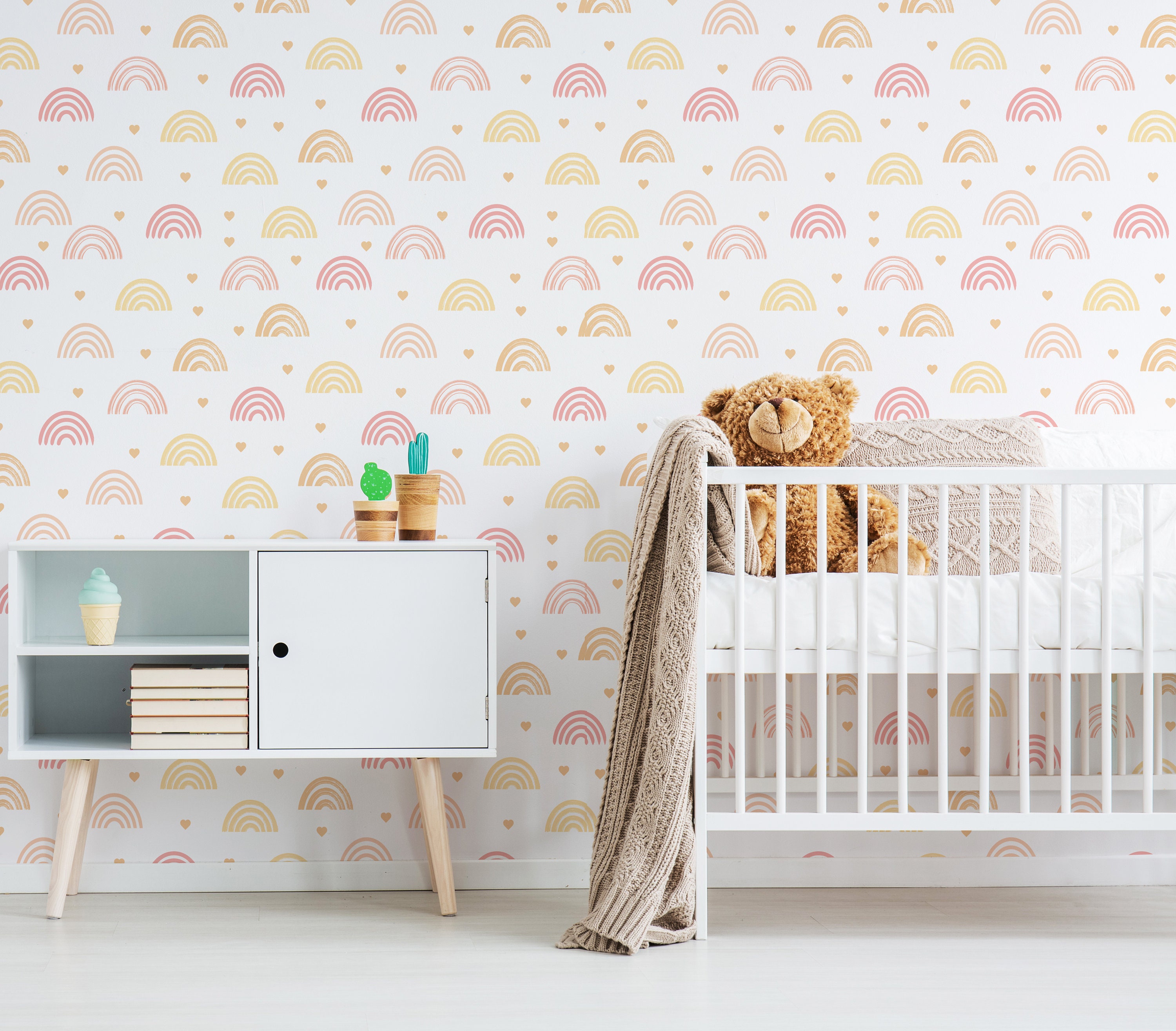 Cute Pink Rainbow Wallpaper minimal Custom Color Rainbows Etsy