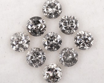 1.07 CT, 3.1 MM | Salt Pepper Diamond Round Brilliant Cut Diamond Natural Loose Diamond Fancy Melee Diamond For Engagement Ring [9 pcs]