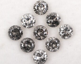 3.8 MM | Salt And Pepper Diamond Round Brilliant Cut Diamond Natural Melee Diamond Loose Diamond Gray Diamond Fancy Cut For Eternity Band