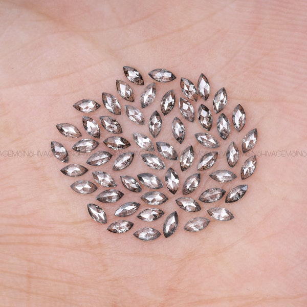 3.0 X 1.5 MM / Diamante de talla marquesa / Diamante suelto natural / Diamante de sal y pimienta / Diamante de color elegante para par de pendientes y anillo de bodas