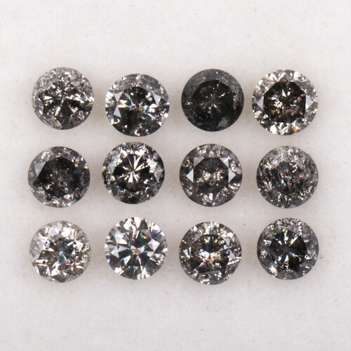 0.53 CT, 2.1 MM, Salt And Pepper Round Brilliant shops Cut Minimal Diamonds, Engagement Ring Jewelry Diamonds, Best Price Diamonds [12 pcs] OM4687