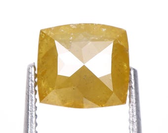 1.15 CT, 5.7 X 5.3 MM | Cushion Cut Diamond, Natural Loose Diamond, Rustic Yellow Diamond For Engagement Ring And Wedding Ring | OM1814