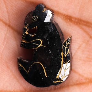 9.29 CT Fancy Black Diamond | Squirrel Shape Faceted Gemstone | Big Natural Loose Diamond 18x11.5mm | Unique Carved Diamond | Best Price