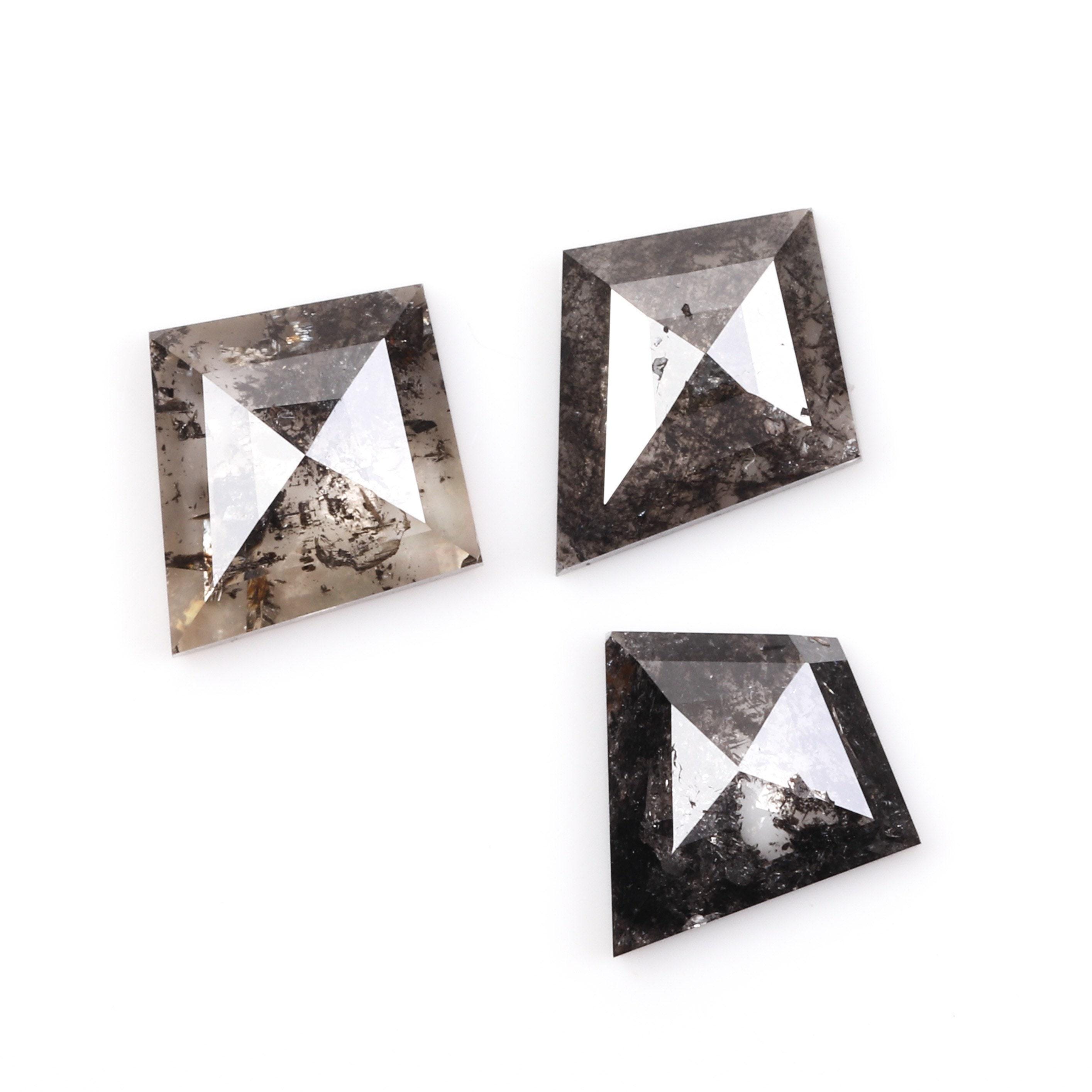1.04 CT, 6.3 X 5.4 MM, Salt and Pepper Diamond, Kite Diamond, Gray