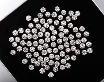 Diamante blanco redondo suelto de talla brillante de 2,3 mm, diamante pequeño cultivado en laboratorio, diamante de acento creado en laboratorio para anillos apilables y fabricación de joyas.