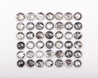 3.5 MM , Salt And Pepper Diamond | Round Rose Cut Diamond | Natural Loose Diamond| Fancy Color Diamond For Earring Pair & Engagement Ring
