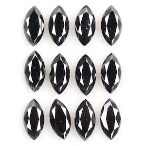3.04 CT, Fancy Black Color Diamonds, Marquise Shape Minimal Diamonds, Engagement Ring Jewelry Diamonds, Best Price Diamonds [12 Pcs]