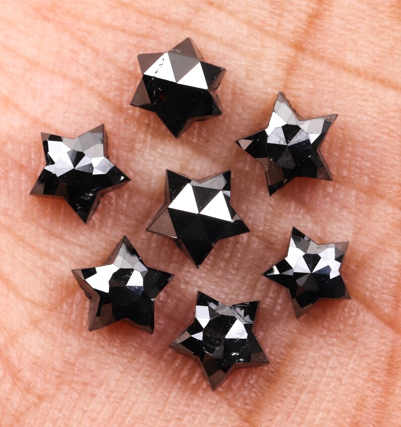 Fancy Black Color Star Shape Minimal Diamond Engagement Ring Jewelry Diamond 2.73 CT Best Price Diamond 7 Pcs| MM0315 4.0 To 4.5 MM
