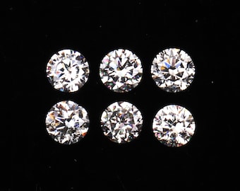 1.0 CT, 3.5 MM | Lab Grown Diamond | VVS Round Brilliant Cut Diamond | Lab Created Diamond For Making Earring  & Engagement Ring  [6 pcs]