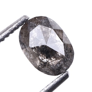 0.56 CT, 5.2 X 3.7 MM, Salt And Pepper Diamond | Oval Cut Diamond | Natural Loose Diamond | Gray Diamond | Conflict Diamond For Earring