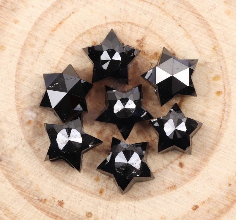Fancy Black Color Star Shape Minimal Diamond Engagement Ring Jewelry Diamond 2.73 CT Best Price Diamond 7 Pcs| MM0315 4.0 To 4.5 MM