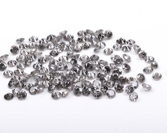 1.10mm、ソルト＆ペッパーダイヤモンド、ラウンドブリリアントカットダイヤモンド、天然ルースダイヤモンド、イヤリングペアと婚約指輪用のファンシーダイヤモンド