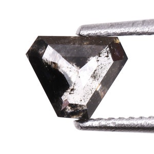 0.43 CT Salt and Pepper Diamond | 4.9 x 4.0 MM Unique Shape Diamond | Minimal Engagement Ring Stone | Natural Loose Diamond | Best Price