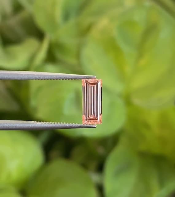 0.75 CT Pink Baguette Cut Loose Diamond, Fancy Solitaire Stone for Engagement Ring, Earrings, Custom Jewelry Stone, Lab Grown Diamond