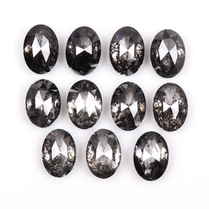 1.45 CT, 3.6 X 2.6 MM, Salt And Pepper Diamond | Oval Cut Diamond | Natural Loose Diamond | Gray Diamond | Conflict Diamond For Earring