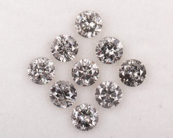 0.78カラット、2.80mm | ソルトペッパーダイヤモンド、ラウンドカット天然ダイヤモンド、ハンドメイドダイヤモンド、カスタムジュエリー用ソリティアファンシールースダイヤモンド
