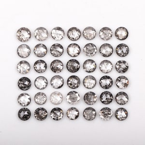 3.0 MM Salt And Pepper Diamond | Round Rose Cut Diamond | Natural Loose Diamond | Round Diamond | Gray Diamond | Fancy Diamond Earring Pair
