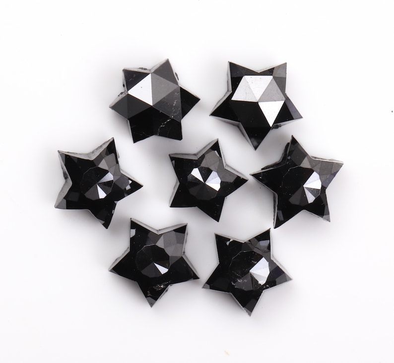 Fancy Black Color Star Shape Minimal Diamond Engagement Ring Jewelry Diamond 2.73 CT Best Price Diamond 7 Pcs| MM0315 4.0 To 4.5 MM