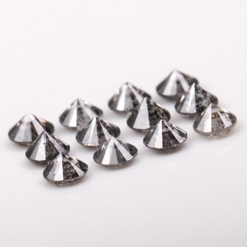 0.53 CT, 2.1 MM, Salt And Pepper Round Brilliant shops Cut Minimal Diamonds, Engagement Ring Jewelry Diamonds, Best Price Diamonds [12 pcs] OM4687