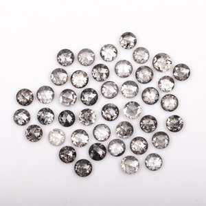 3.5 MM , Salt And Pepper Diamond | Round Rose Cut Diamond | Natural Loose Diamond For Earring Pair & Wedding Ring