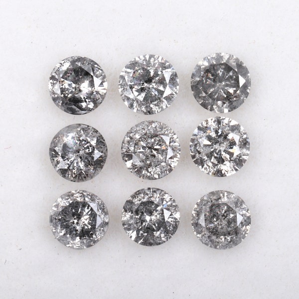 2.0 MM Natural Loose Diamond, Salt and Pepper Transparent Diamond, Round Brilliant Cut Diamond, Best Price Diamond (1 pcs to 3 Pcs Option)