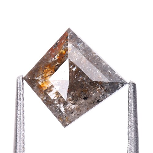 0.78 CT, 8.0 X 7.6 MM, Salt and Pepper Diamond, Kite Shape Minimal Diamond, Engagement Ring Jewelry Diamond, Best Price Diamond shops | OM0363