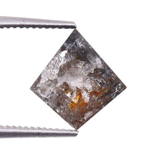 0.78 CT, 8.0 X 7.6 MM, Salt and Pepper Diamond, Kite Shape Minimal Diamond, Engagement Ring Jewelry Diamond, Best Price Diamond shops | OM0363
