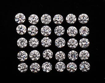 1.0 CT, 2.0 MM | Lab Grown Diamond | Round Brilliant Cut Loose Diamond | Lab Created Melee Fancy Diamond For Earring Stud & Bracelets
