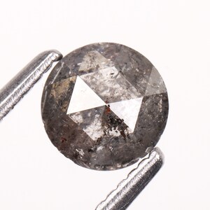0.62 CT, 5.5 MM (Diameter),Salt And Pepper Diamond | Round Rose Cut Diamond | Natural Loose Diamond For Earring Pair & Wedding Ring