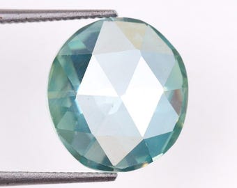 3.24 CT, 11.3 X 10.2 MM, Enhanced Blue Moissanite, Oval Cut Moissanite, Minimal Moissanite, Handcrafted Jewelry Making Diamond | OM6250