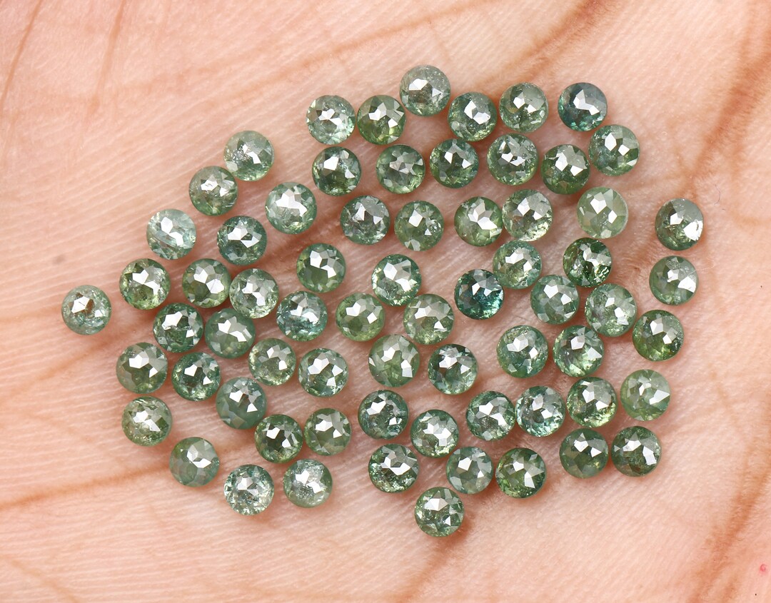 Green Roses Diamond 2.0 to 3.4 MM | Round Rose Cut Diamond | Natural Loose Diamond | Green ...