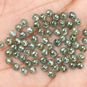Diamante redondo de talla rosa de 2,0 a 3,4 mm, diamante natural suelto, diamante verde, diamante de color fantasía para anillos de compromiso, bodas y pendientes.