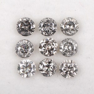 3.0 MM Salt And Pepper Diamond | Round Brilliant Cut Diamond | Natural Loose Diamond | Round Diamond | Fancy Cut Diamond For Earrings & Ring