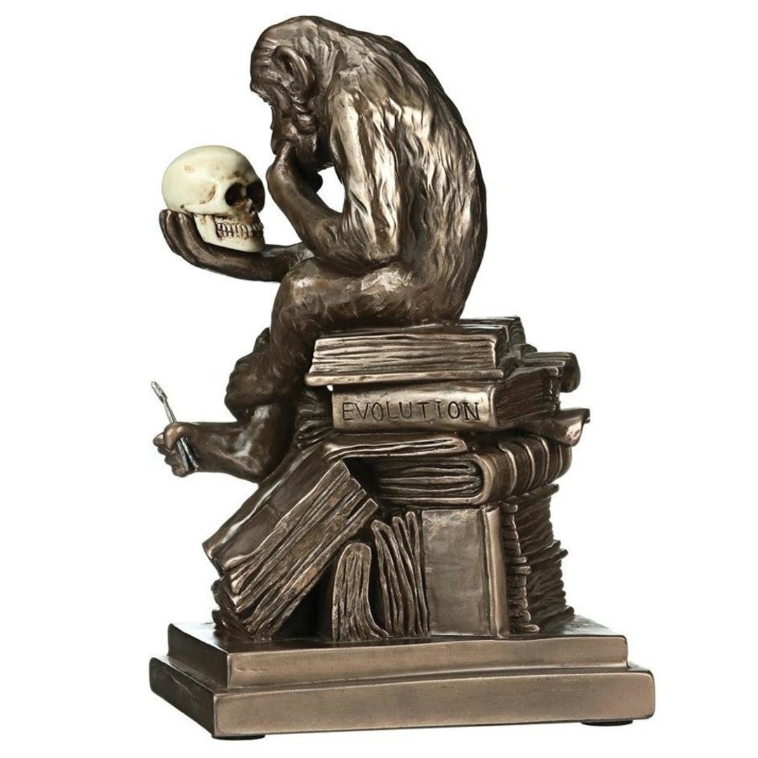 Darwin's Ape Thinker Monkey Sculpture Statue by Rheinhold in Faux Bronze Etsy