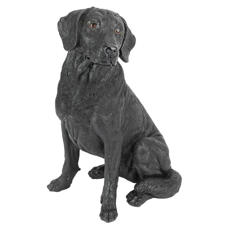 Black Labrador Retriever Dog Statue Etsy