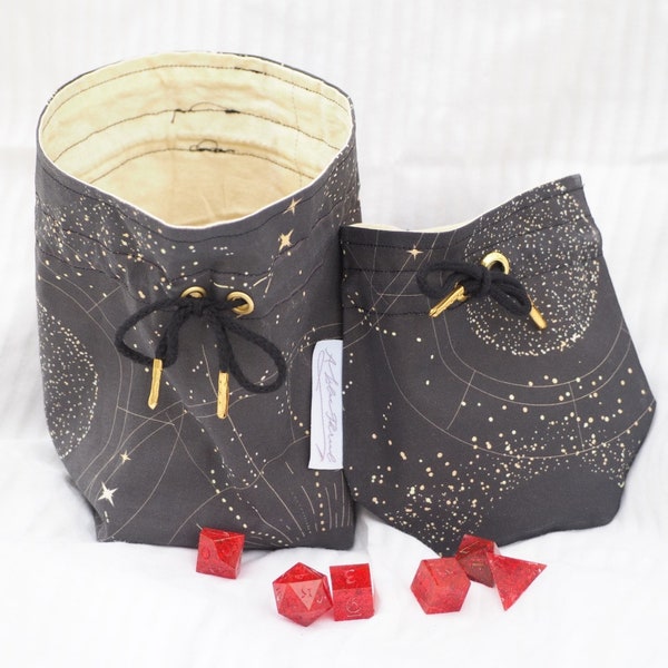 Starry Escape Dice Bag/ 4 Pocket/ Fits 5+ Dice Sets/ By ALilacThread