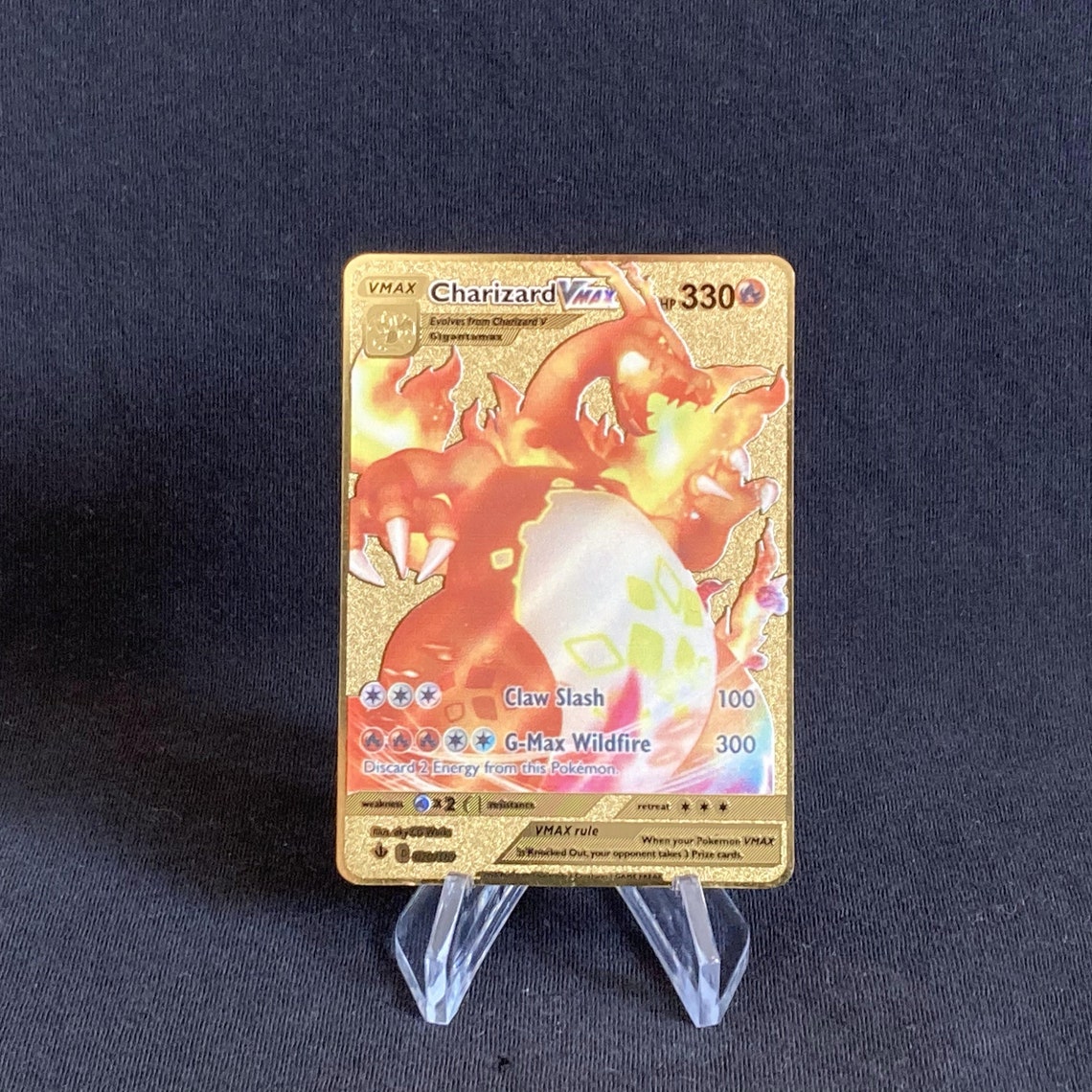Charizard Vmax Shiny Gold Metal Dynamax Pokemon Card vrogue.co