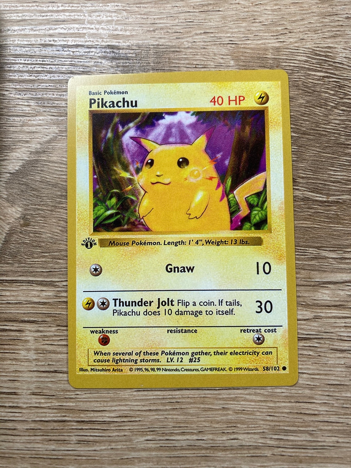 Pikachu 1st Edition Custom Pokémon Card Proxy Thunder Jolt Etsy