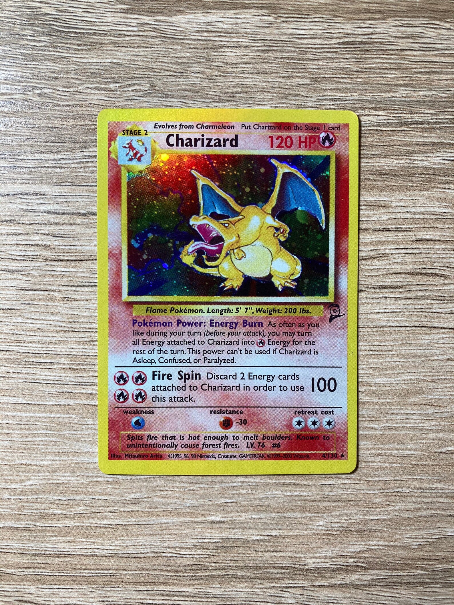 Classic Charizard set of 4 Holo Custom Made Pokémon Cards Etsy