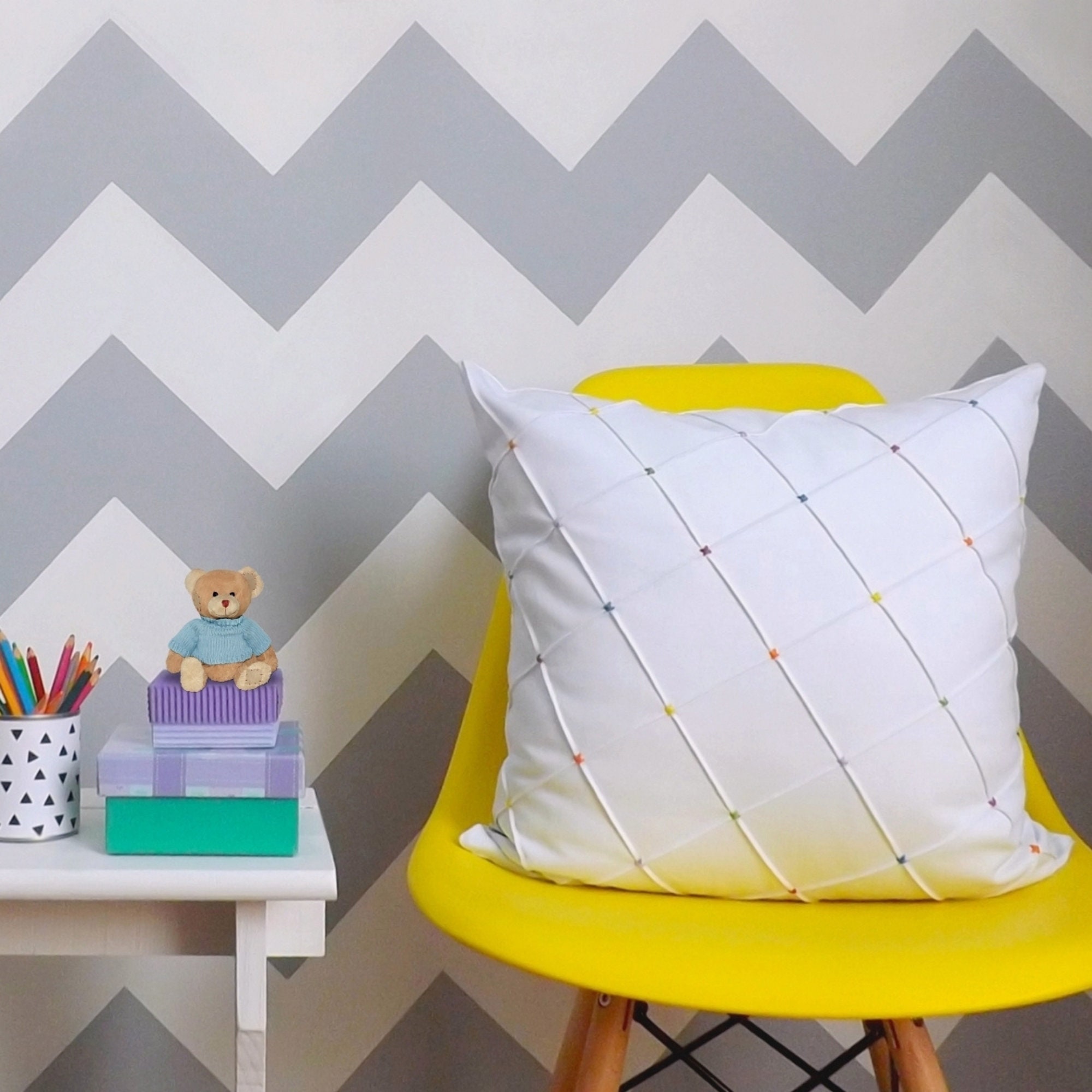 Housse de Coussin Nervures Blanches