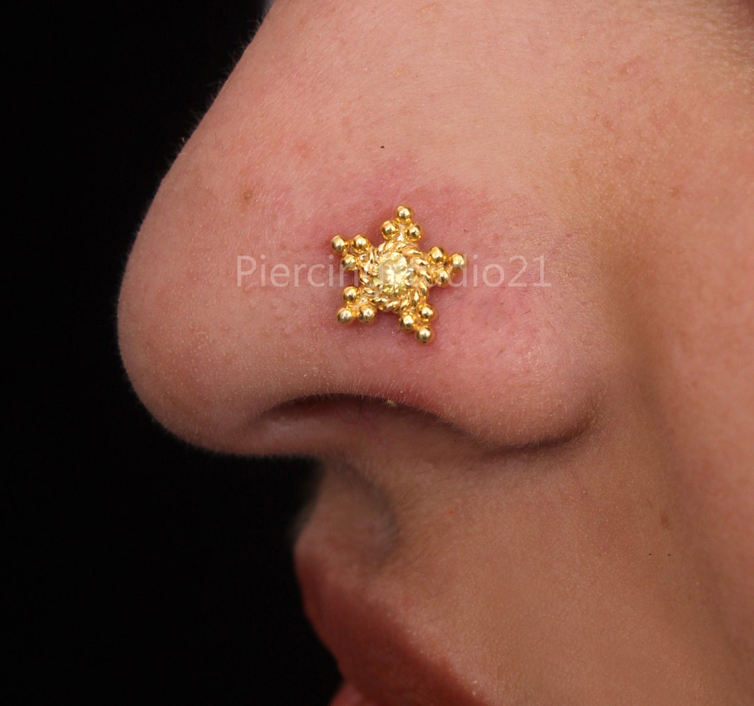 Traditional Nose Stud Gold Nose Stud Indian Nose Stud Star