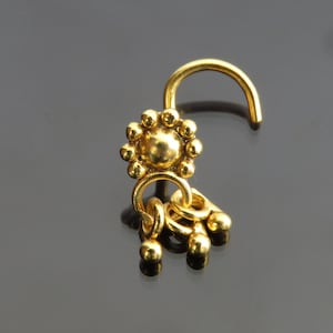 Gold Nose Screw Unique Nose Stud Gold Nose Pin Unique Nose Ring Gold Nose Stud Diamond Nose Screw Crock Screw Nose Stud Indian Nose Stud