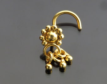 Gold Nose Screw Unique Nose Stud Gold Nose Pin Unique Nose Ring Gold Nose Stud Diamond Nose Screw Crock Screw Nose Stud Indian Nose Stud