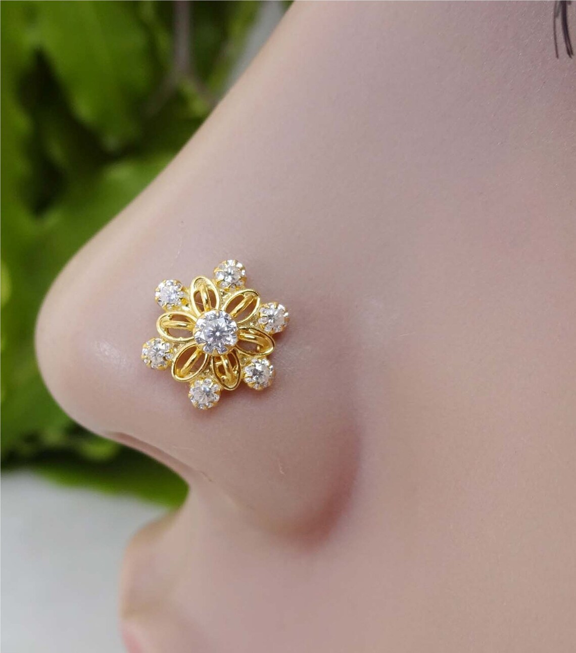 Big Nose Stud Fresh Trend Nose Ring CZ Simulated Diamond Nose Etsy