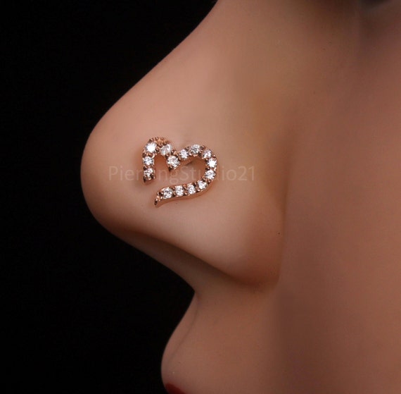 Open heart nose ring deals